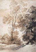 John Constable Landscape with trees and deer,after Claude july 1825 oil painting picture wholesale